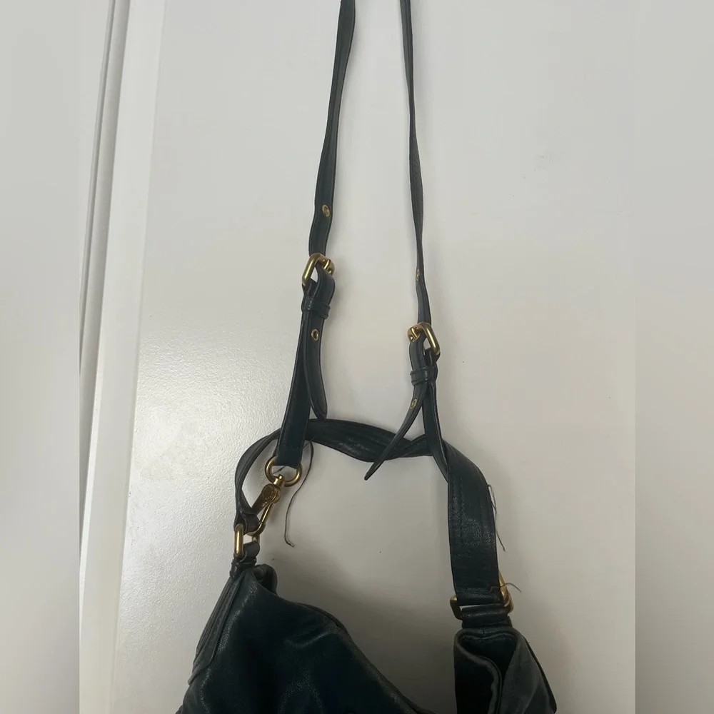 Marc Jacobs teal leather purse dust bag straps crossbody hobo hillier classic Q - Picture 5 of 9
